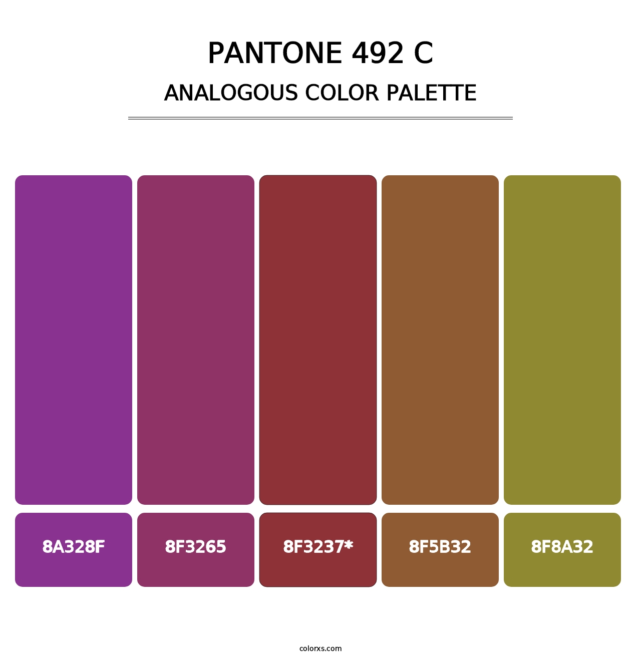 PANTONE 492 C - Analogous Color Palette