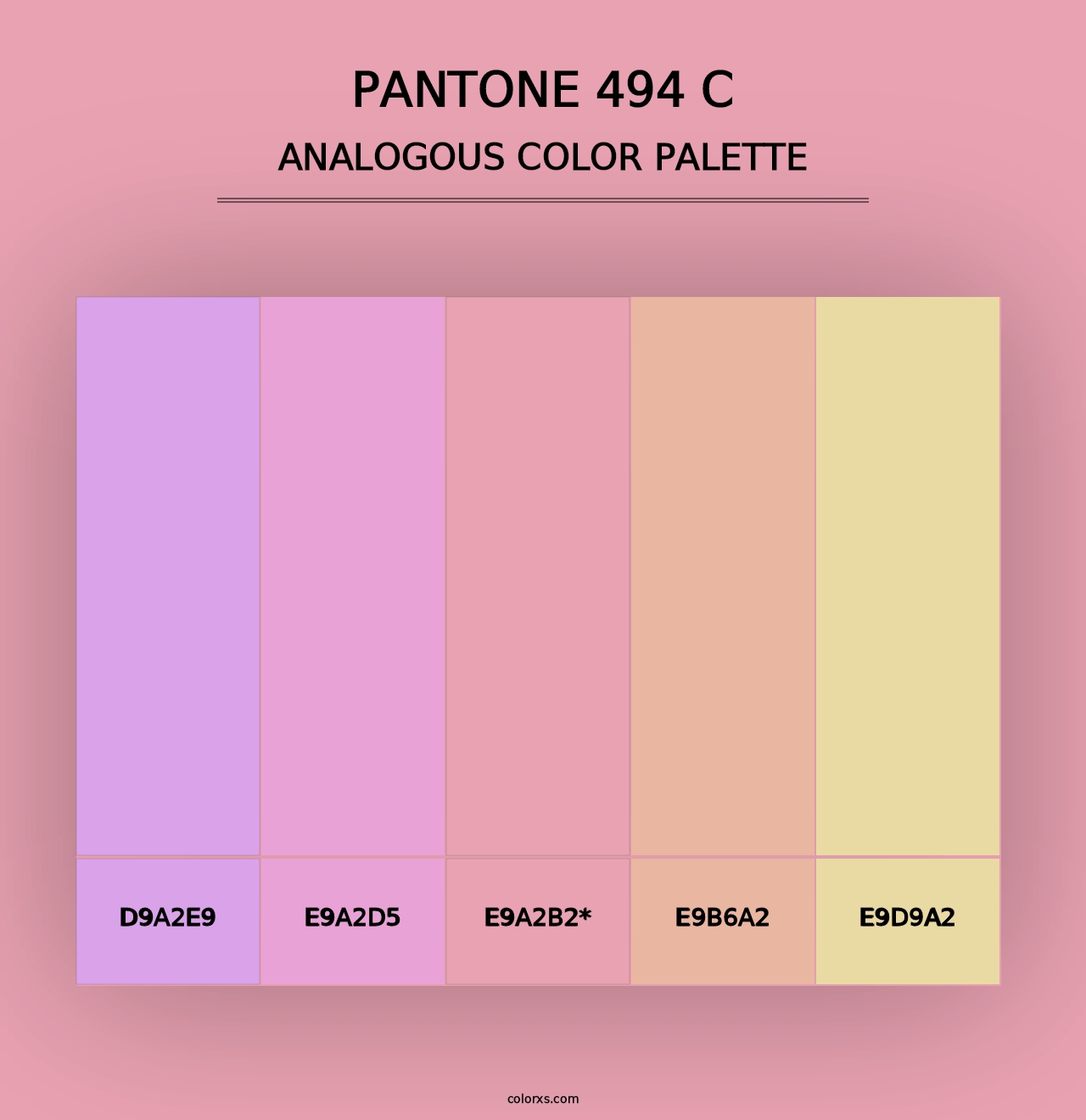 PANTONE 494 C - Analogous Color Palette