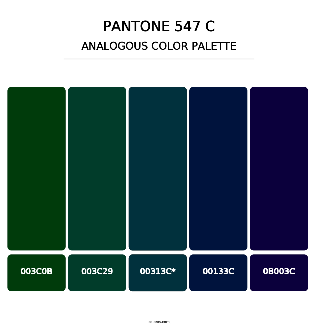 PANTONE 547 C - Analogous Color Palette