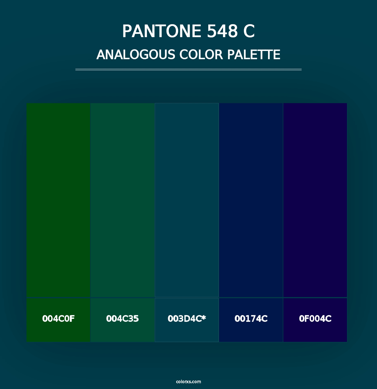 PANTONE 548 C - Analogous Color Palette