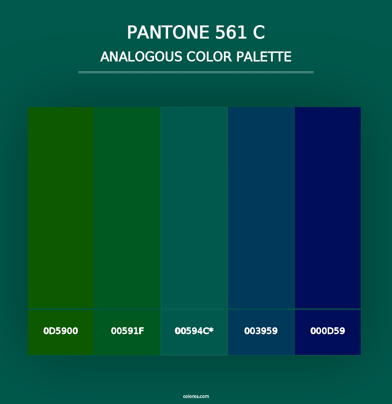 PANTONE 561 C - Analogous Color Palette