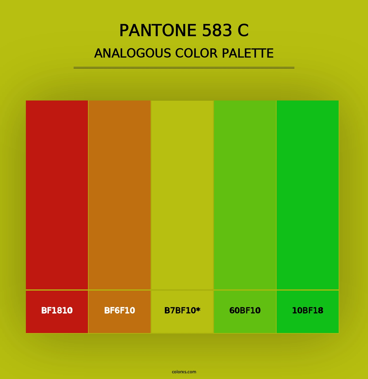 PANTONE 583 C - Analogous Color Palette