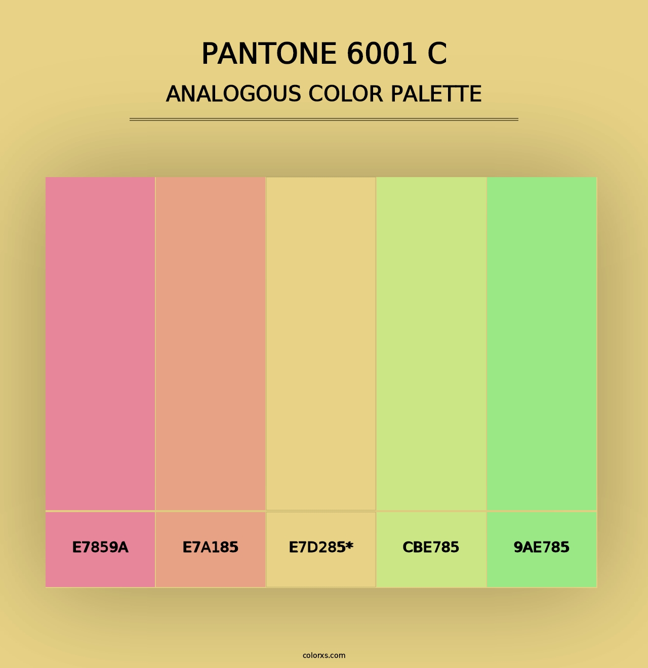 PANTONE 6001 C - Analogous Color Palette