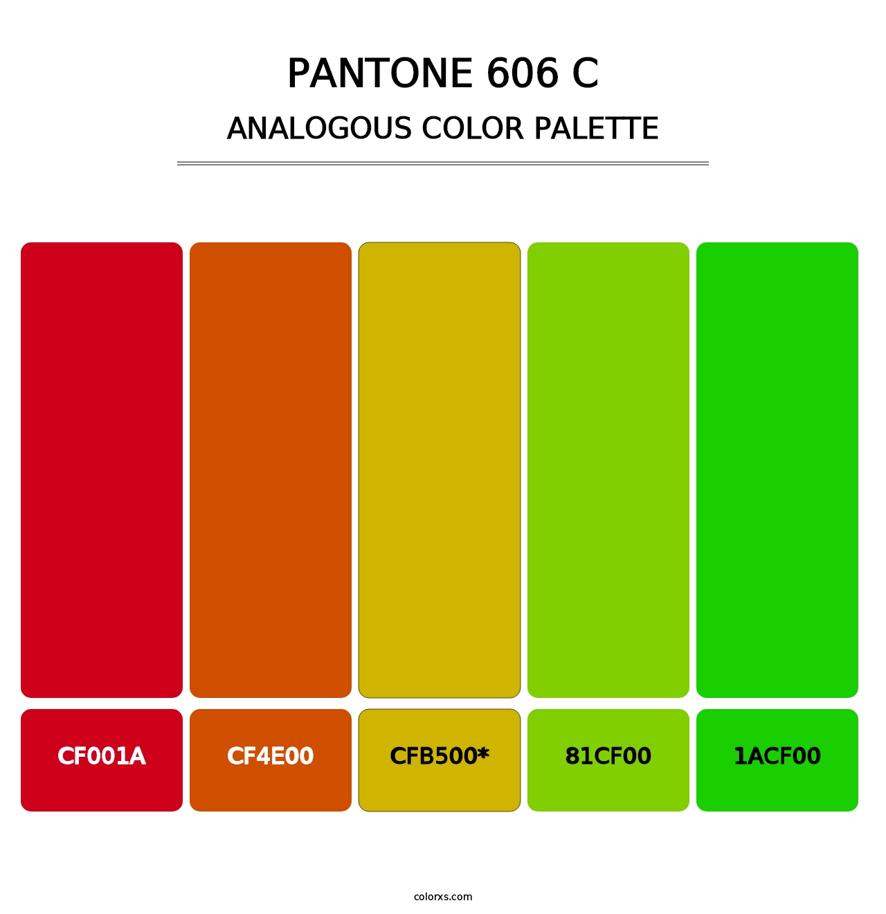 PANTONE 606 C - Analogous Color Palette