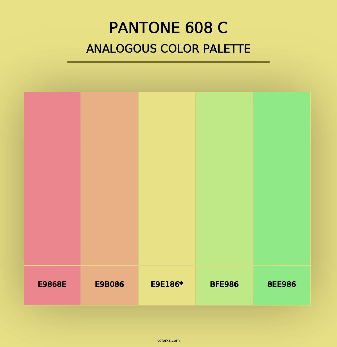 PANTONE 608 C - Analogous Color Palette