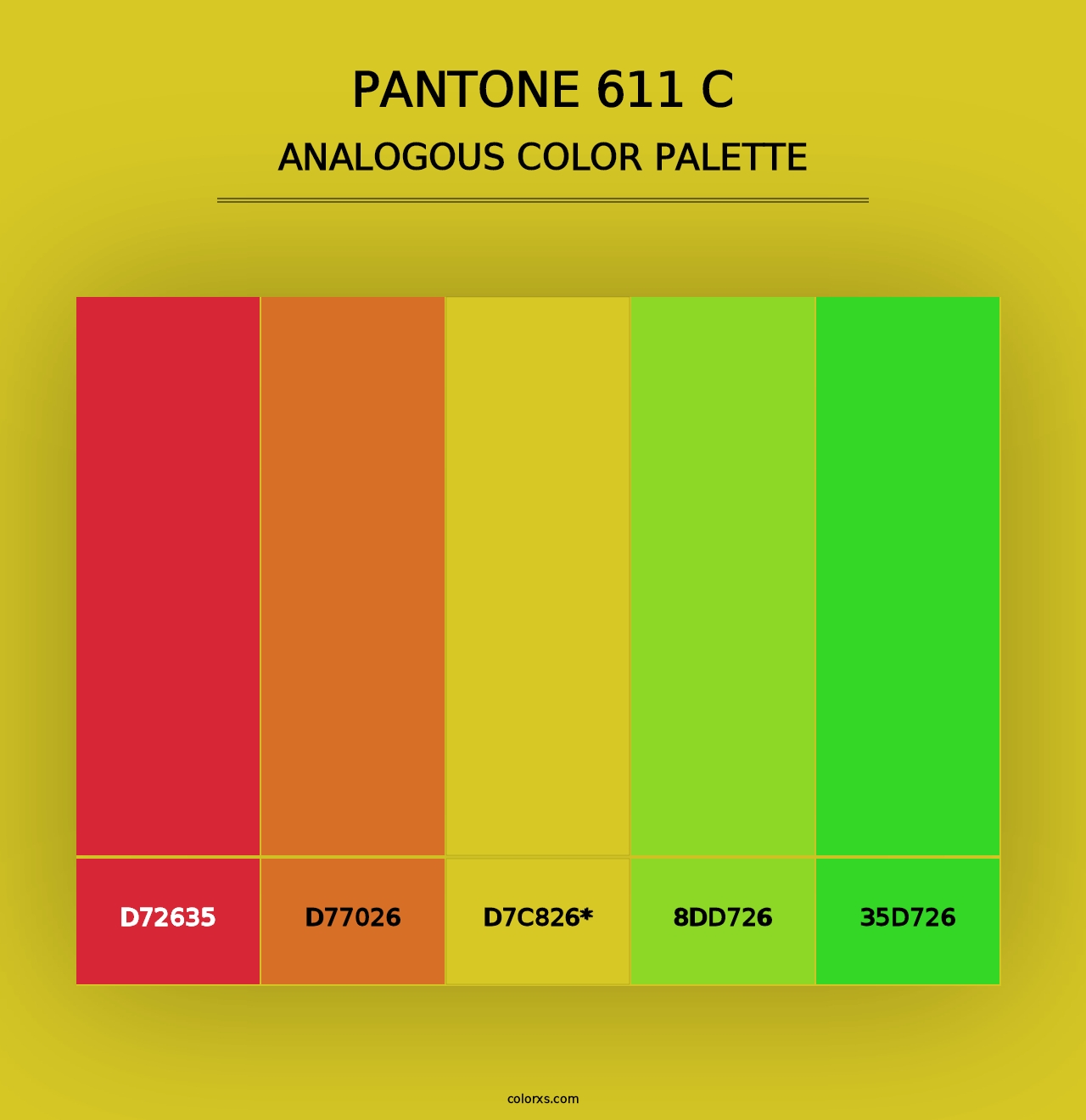 PANTONE 611 C - Analogous Color Palette