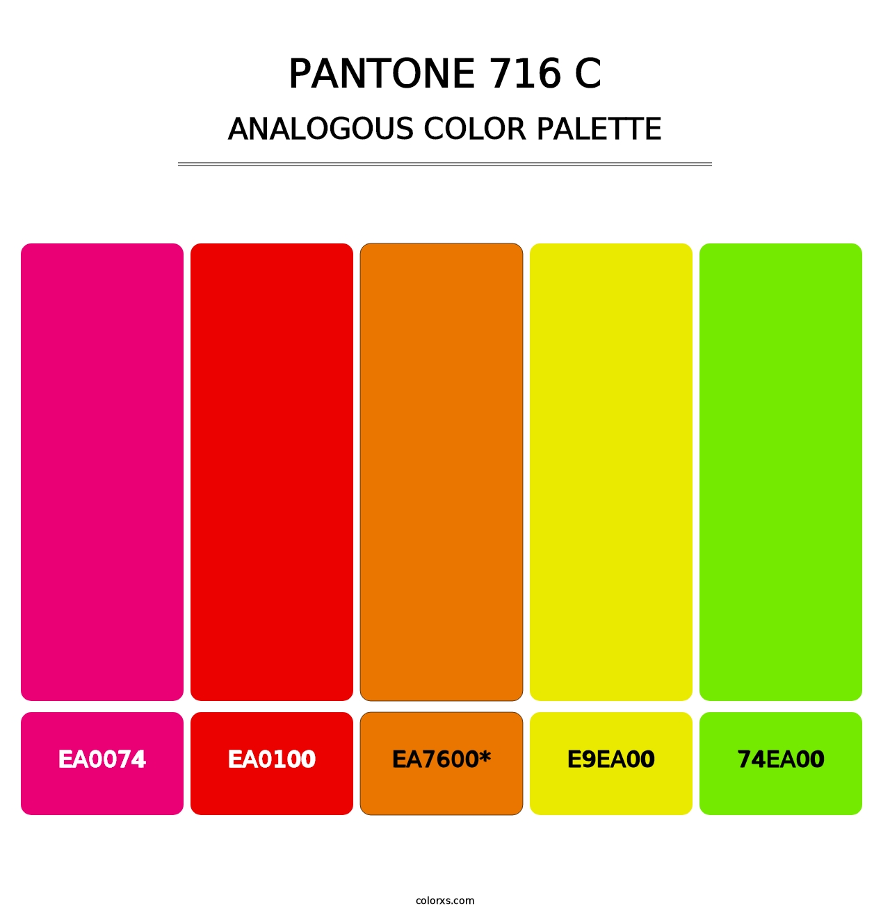 PANTONE 716 C - Analogous Color Palette