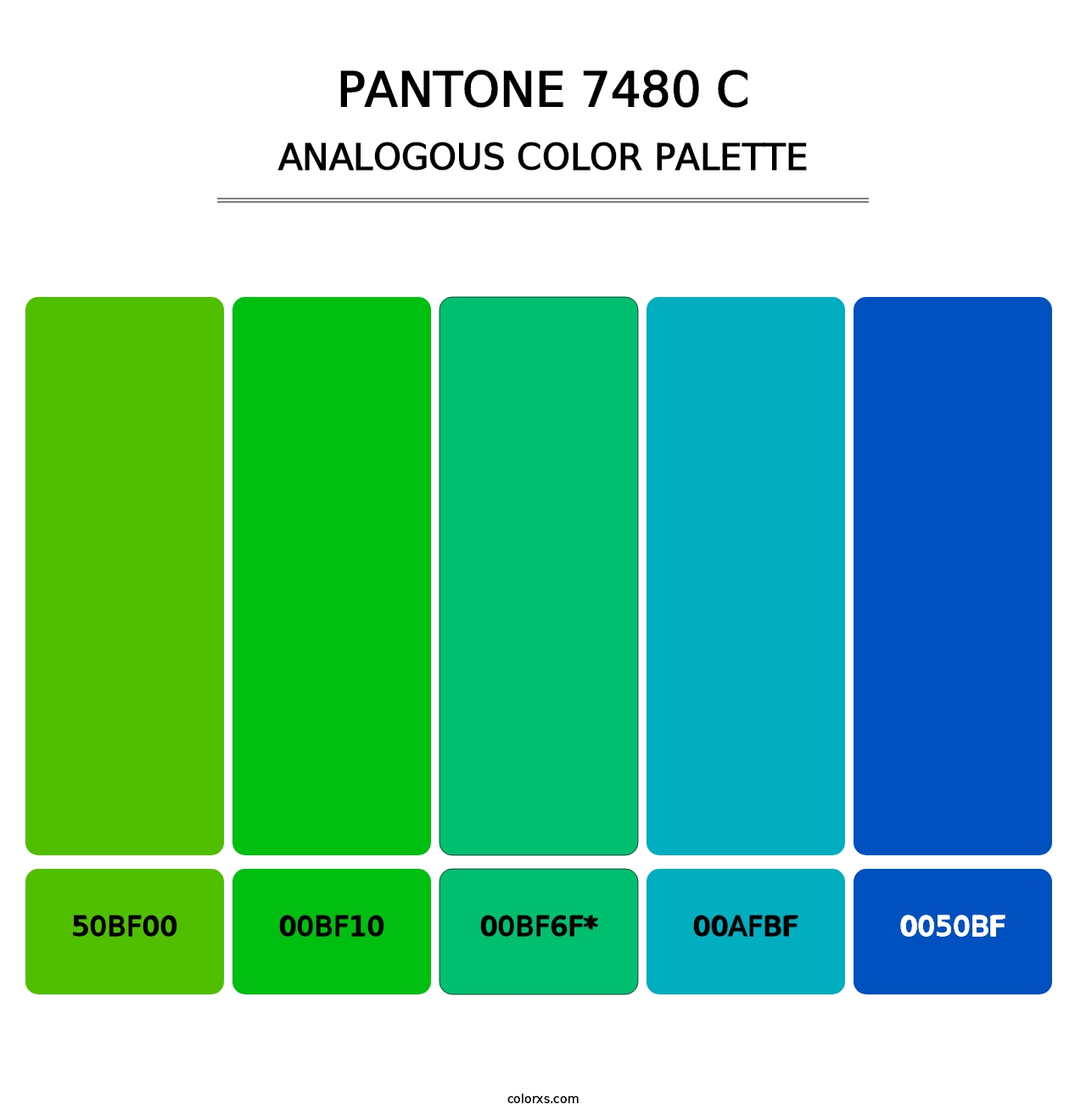 PANTONE 7480 C - Analogous Color Palette