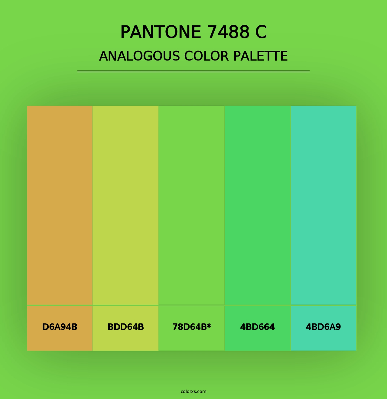 PANTONE 7488 C - Analogous Color Palette