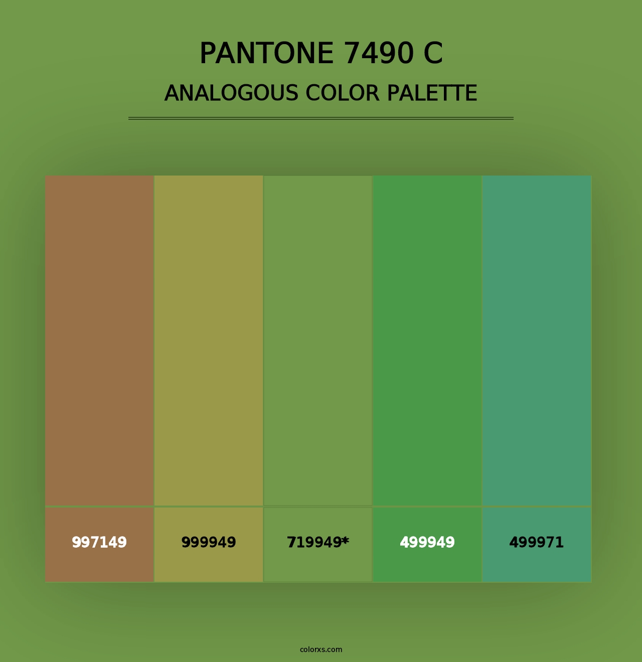 PANTONE 7490 C - Analogous Color Palette