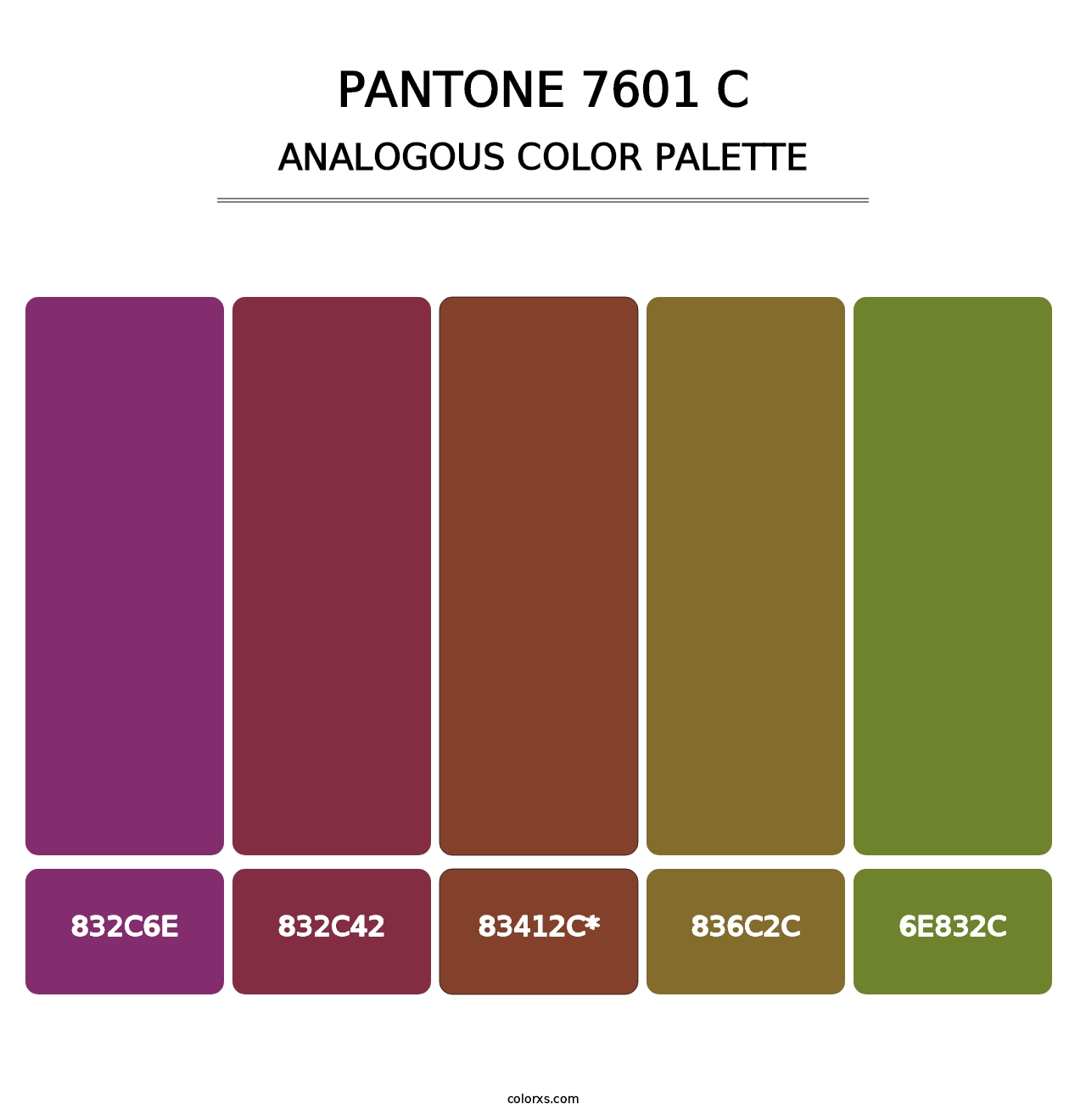 PANTONE 7601 C - Analogous Color Palette