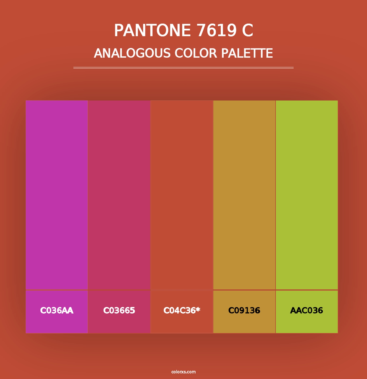 PANTONE 7619 C - Analogous Color Palette