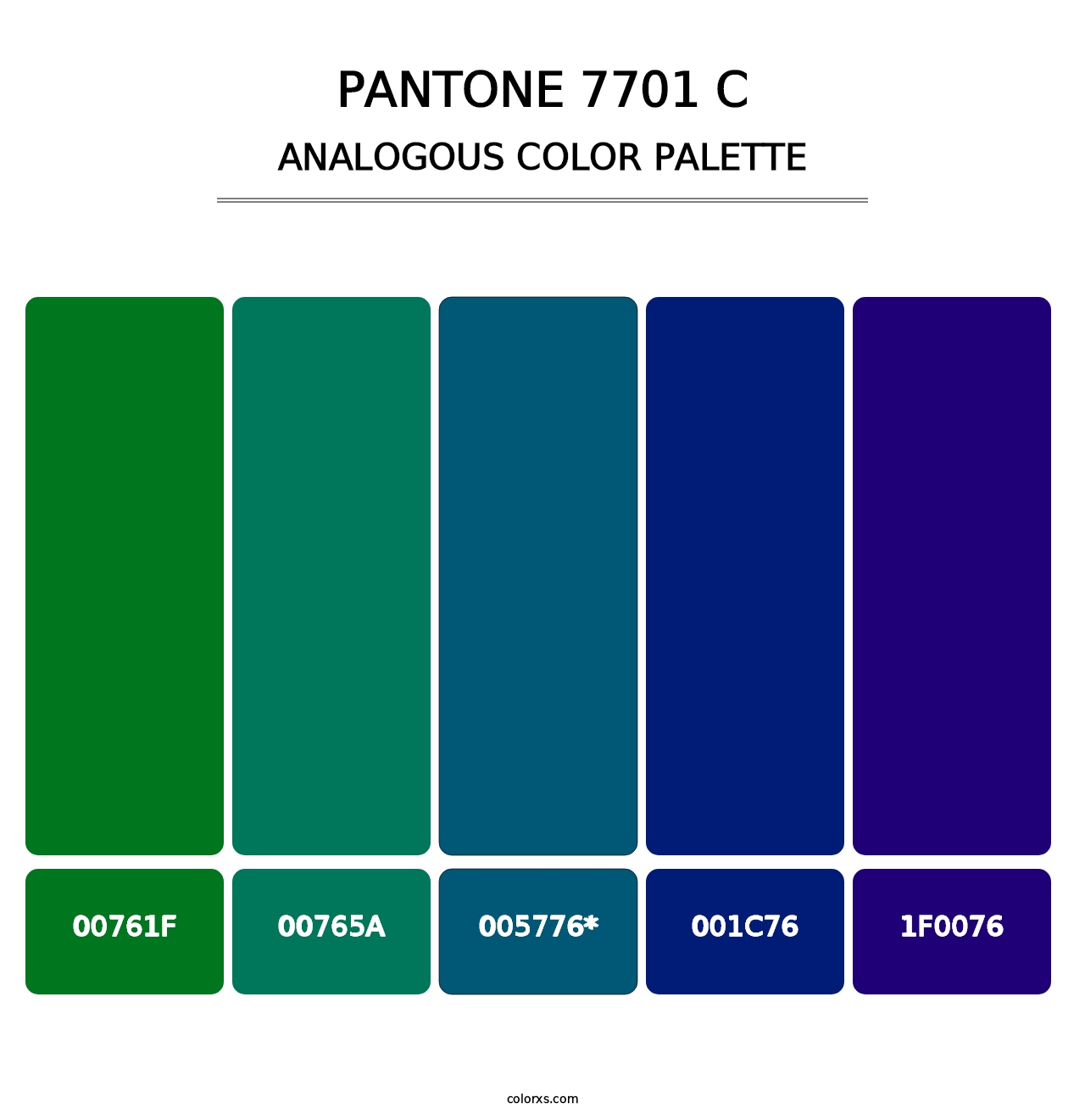PANTONE 7701 C - Analogous Color Palette