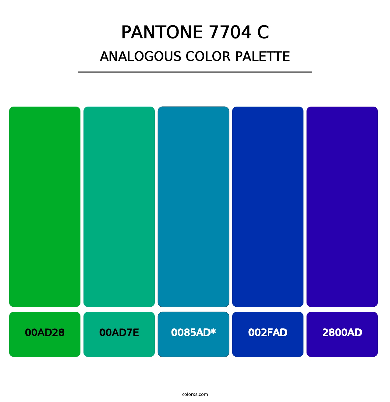 PANTONE 7704 C - Analogous Color Palette