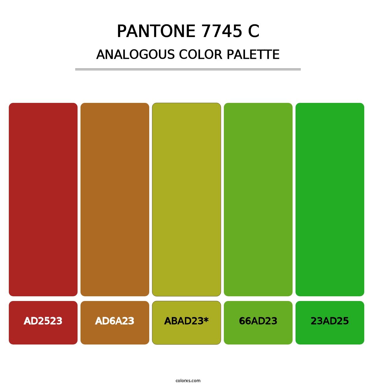 PANTONE 7745 C - Analogous Color Palette