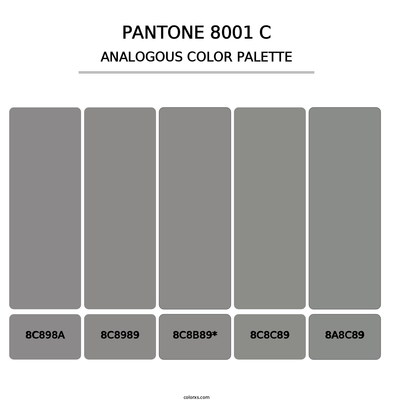 PANTONE 8001 C - Analogous Color Palette