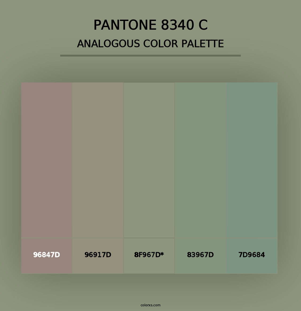 PANTONE 8340 C - Analogous Color Palette