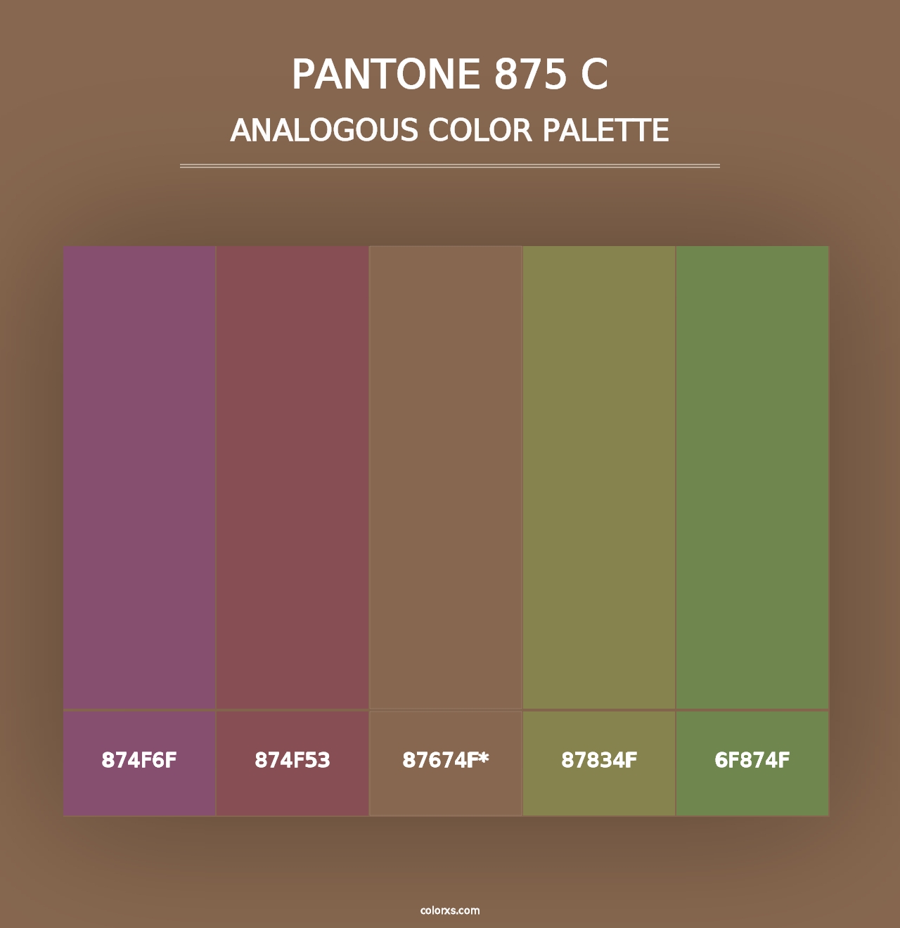 PANTONE 875 C - Analogous Color Palette