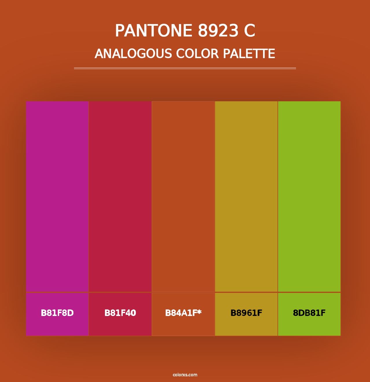 PANTONE 8923 C - Analogous Color Palette