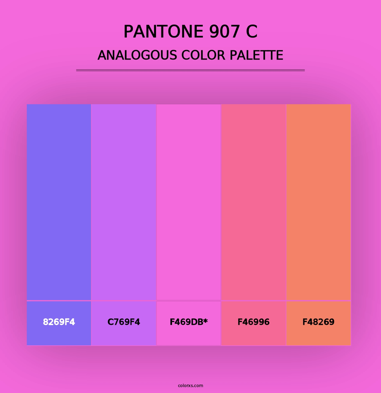 PANTONE 907 C - Analogous Color Palette