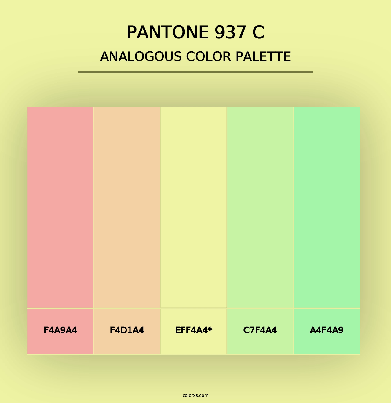 PANTONE 937 C - Analogous Color Palette