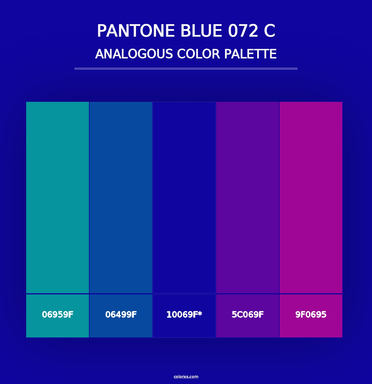 PANTONE Blue 072 C - Analogous Color Palette