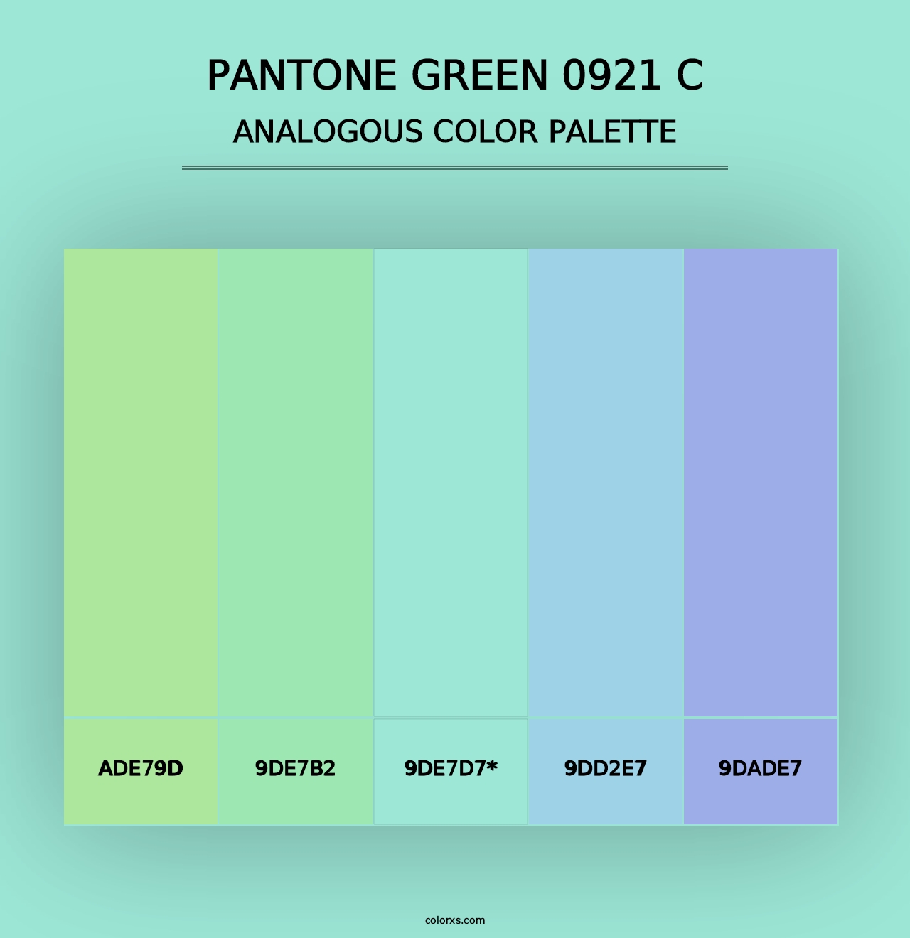 PANTONE Green 0921 C - Analogous Color Palette