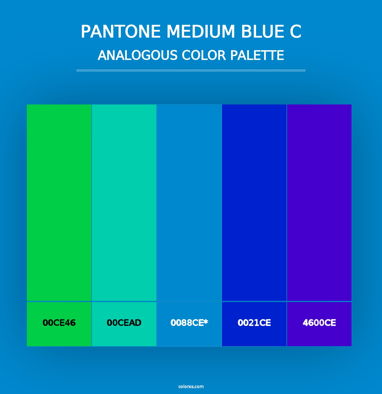 PANTONE Medium Blue C - Analogous Color Palette