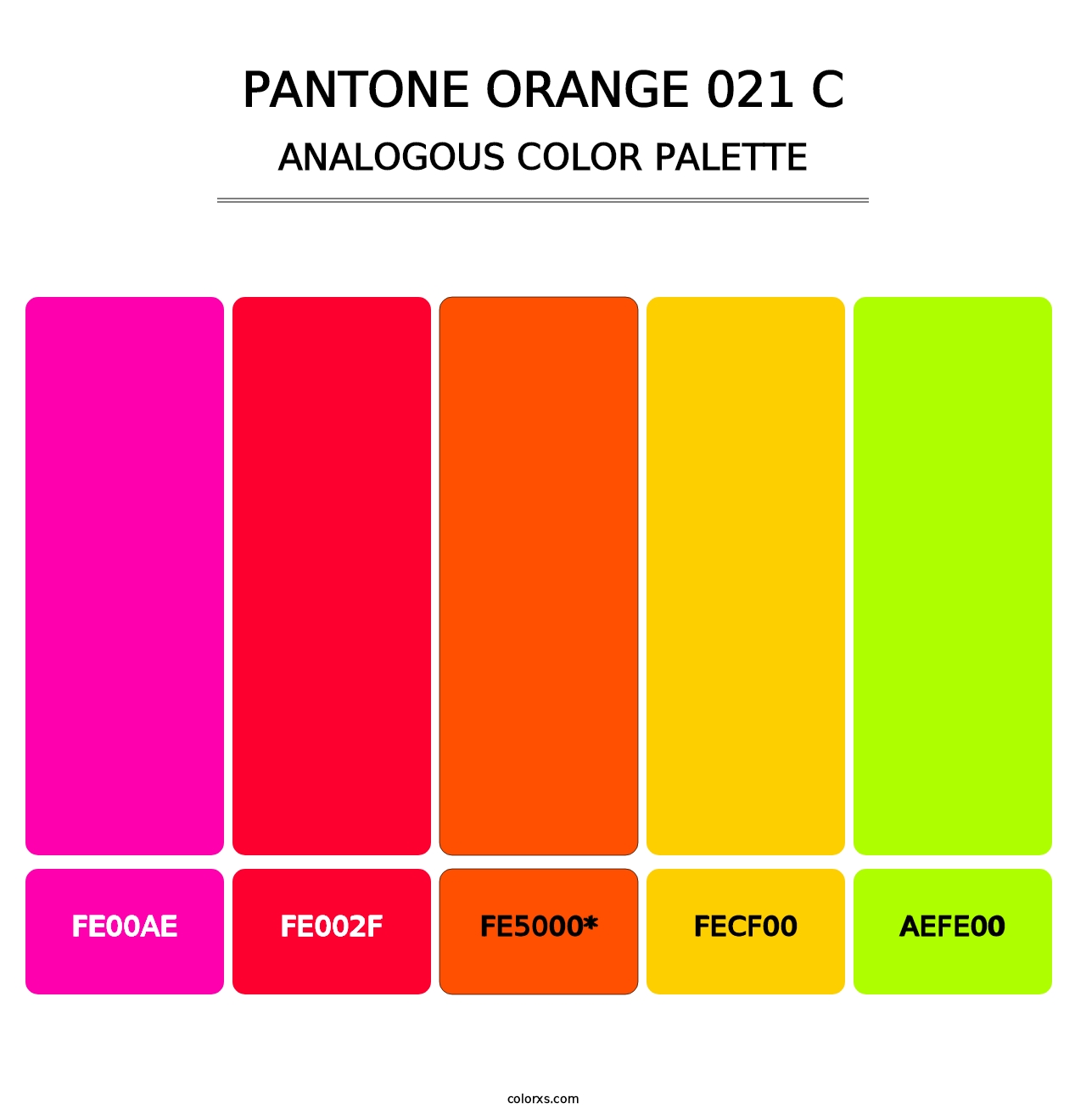 PANTONE Orange 021 C - Analogous Color Palette