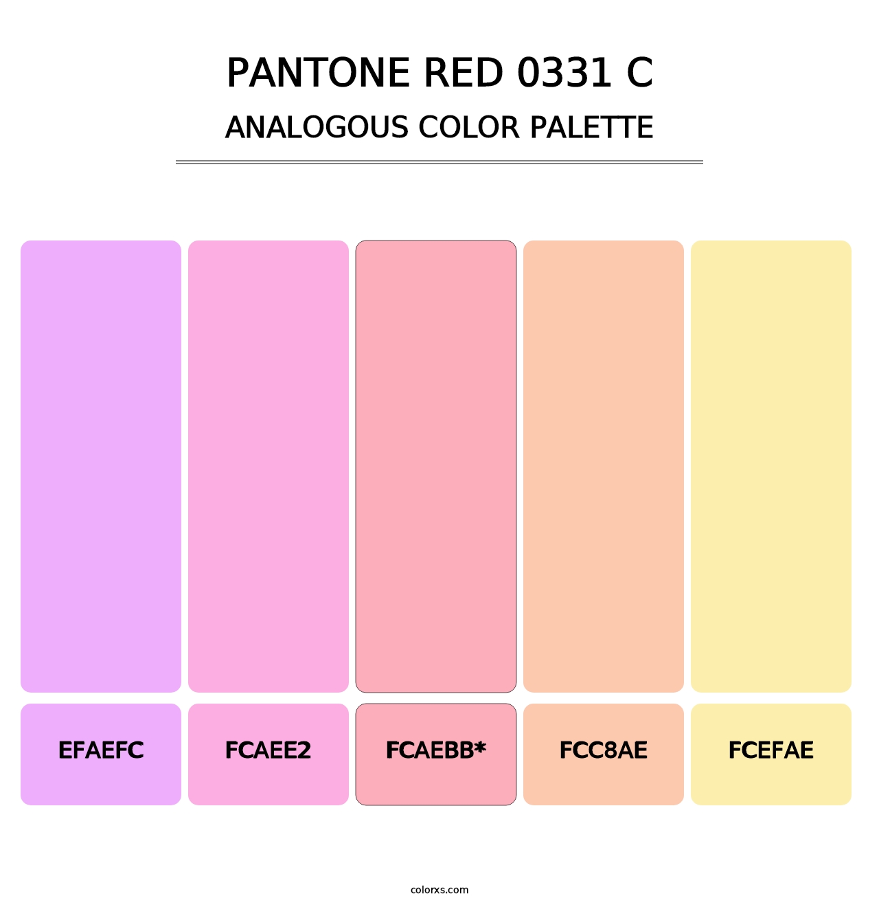 PANTONE Red 0331 C - Analogous Color Palette
