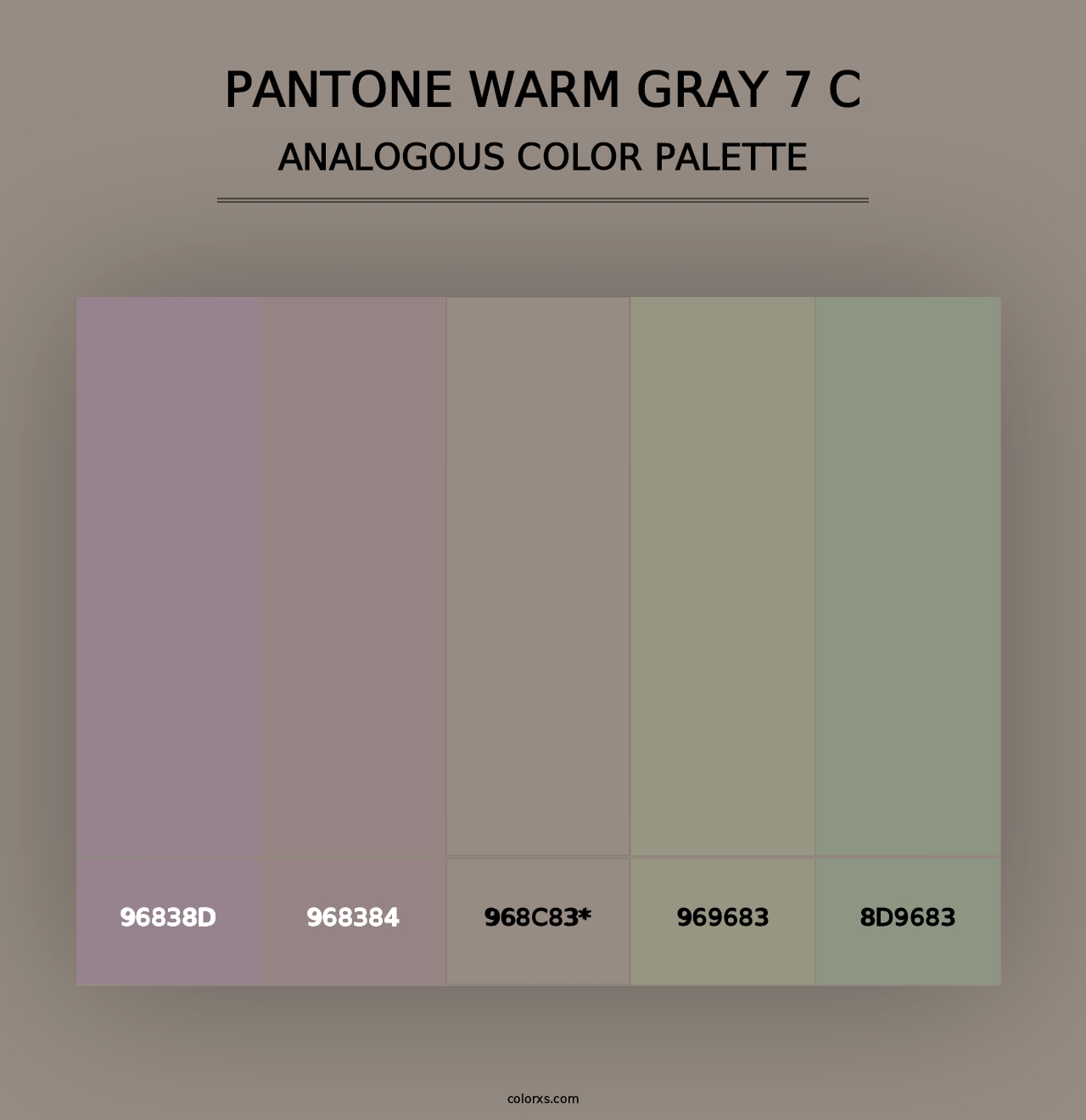 PANTONE Warm Gray 7 C - Analogous Color Palette