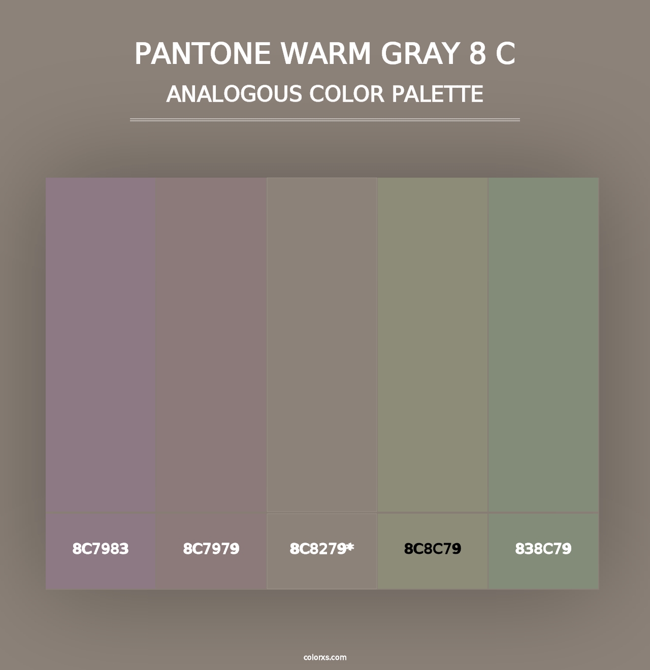 PANTONE Warm Gray 8 C - Analogous Color Palette