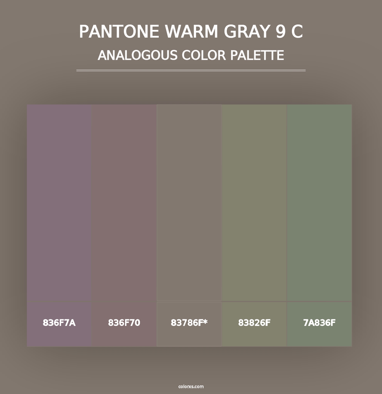 PANTONE Warm Gray 9 C - Analogous Color Palette