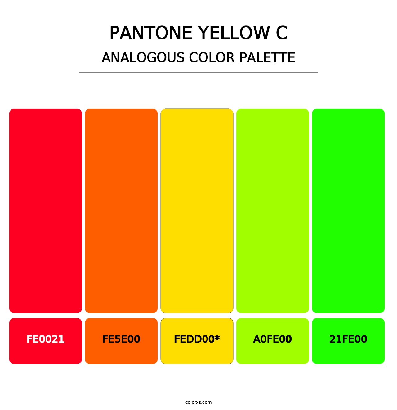 PANTONE Yellow C - Analogous Color Palette