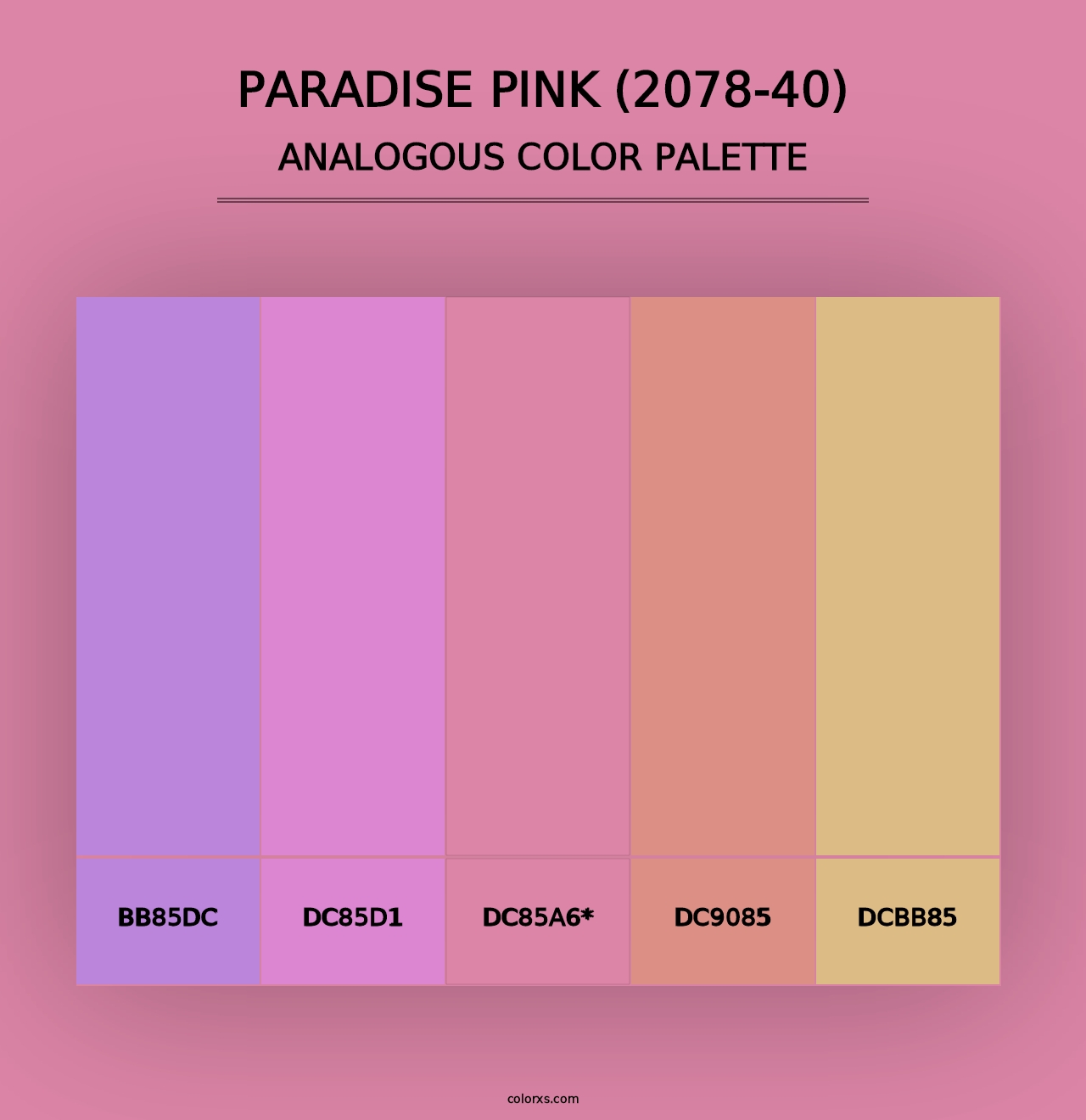 Paradise Pink (2078-40) - Analogous Color Palette