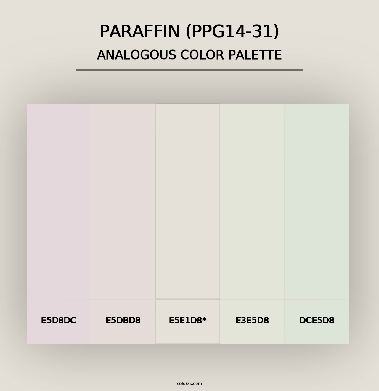 Paraffin (PPG14-31) - Analogous Color Palette