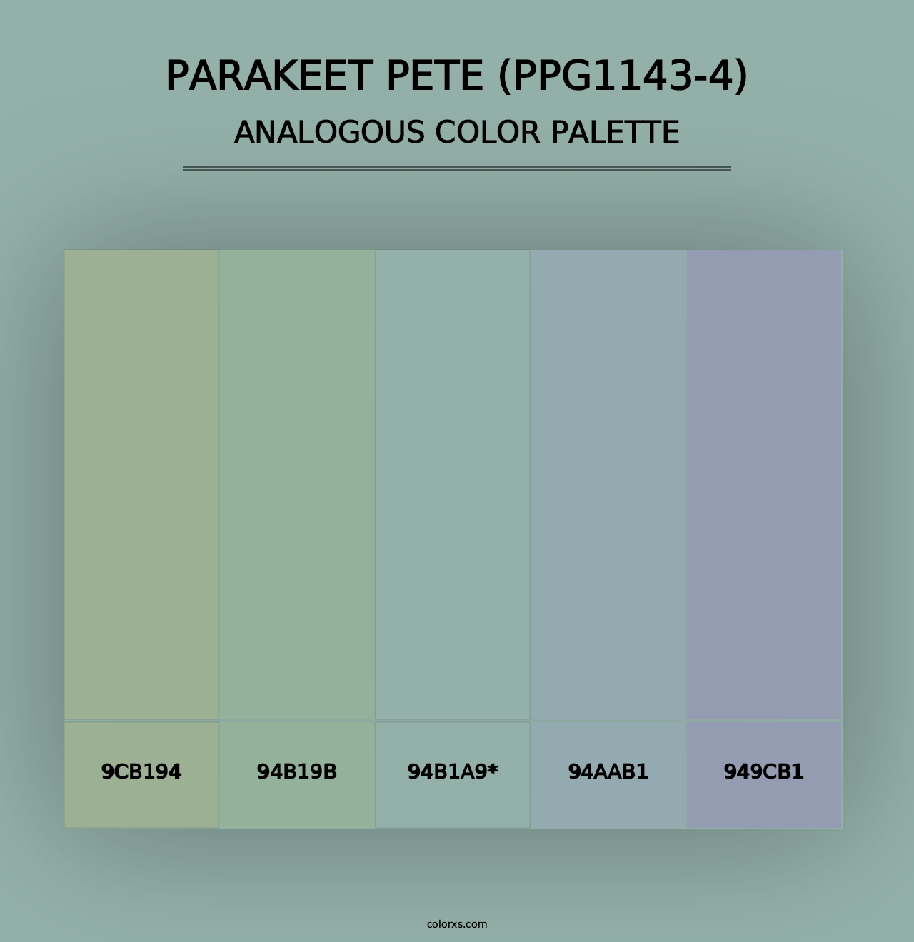 Parakeet Pete (PPG1143-4) - Analogous Color Palette