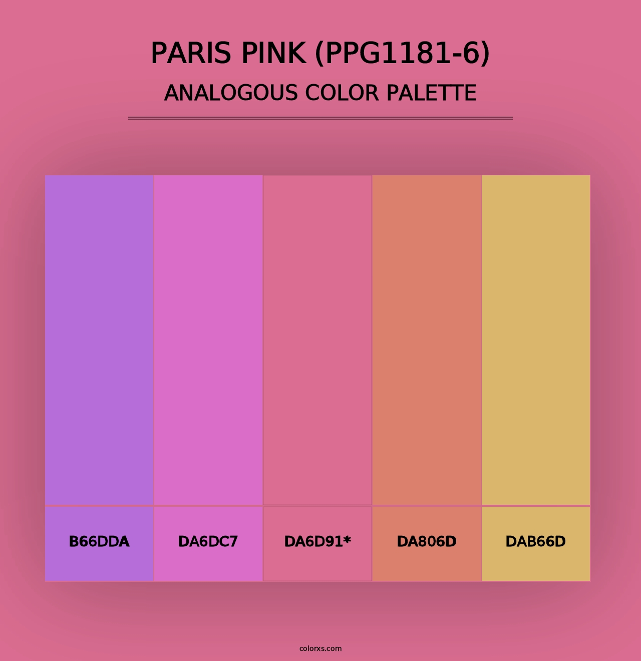 Paris Pink (PPG1181-6) - Analogous Color Palette