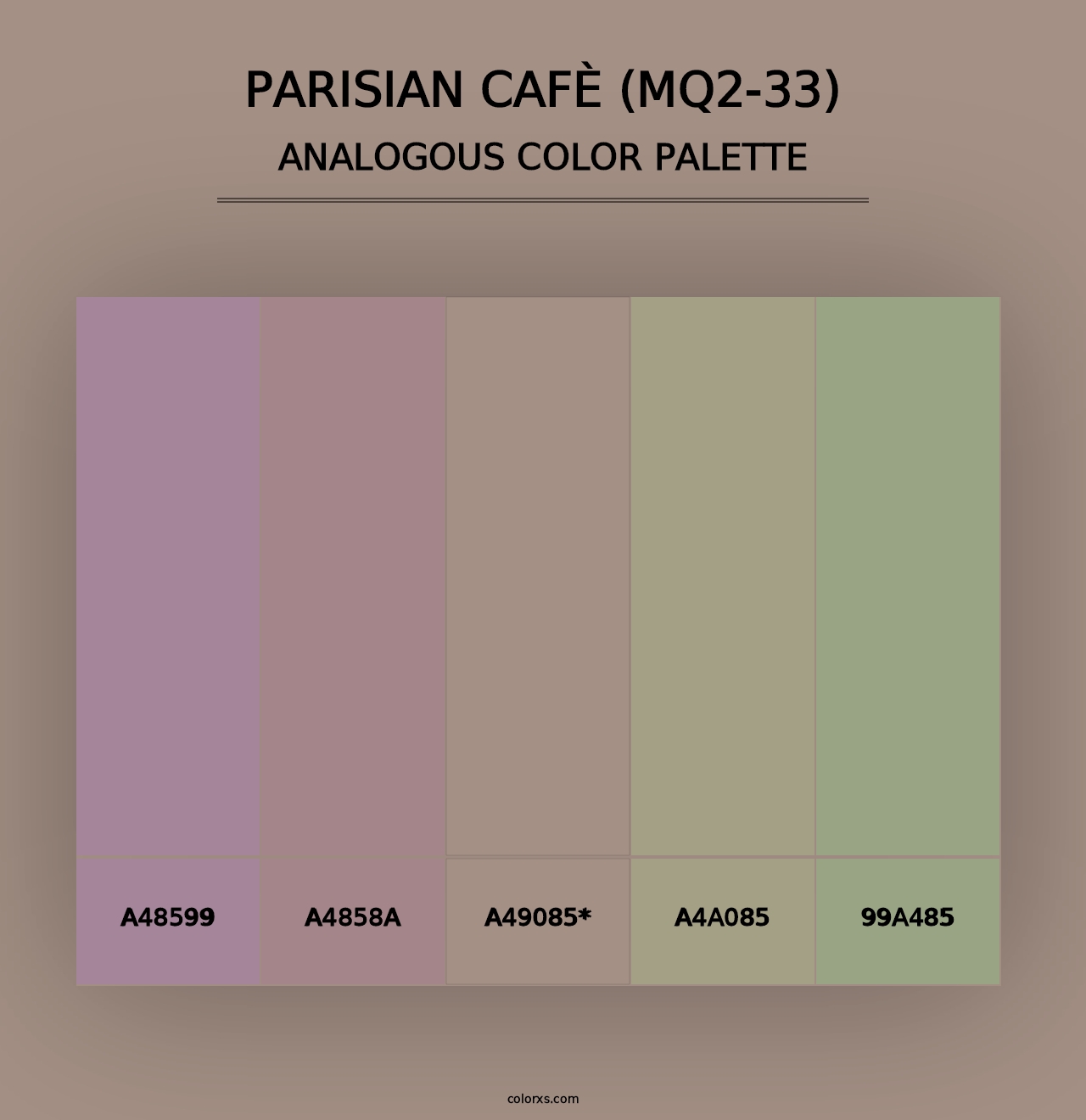 Parisian Cafè (MQ2-33) - Analogous Color Palette