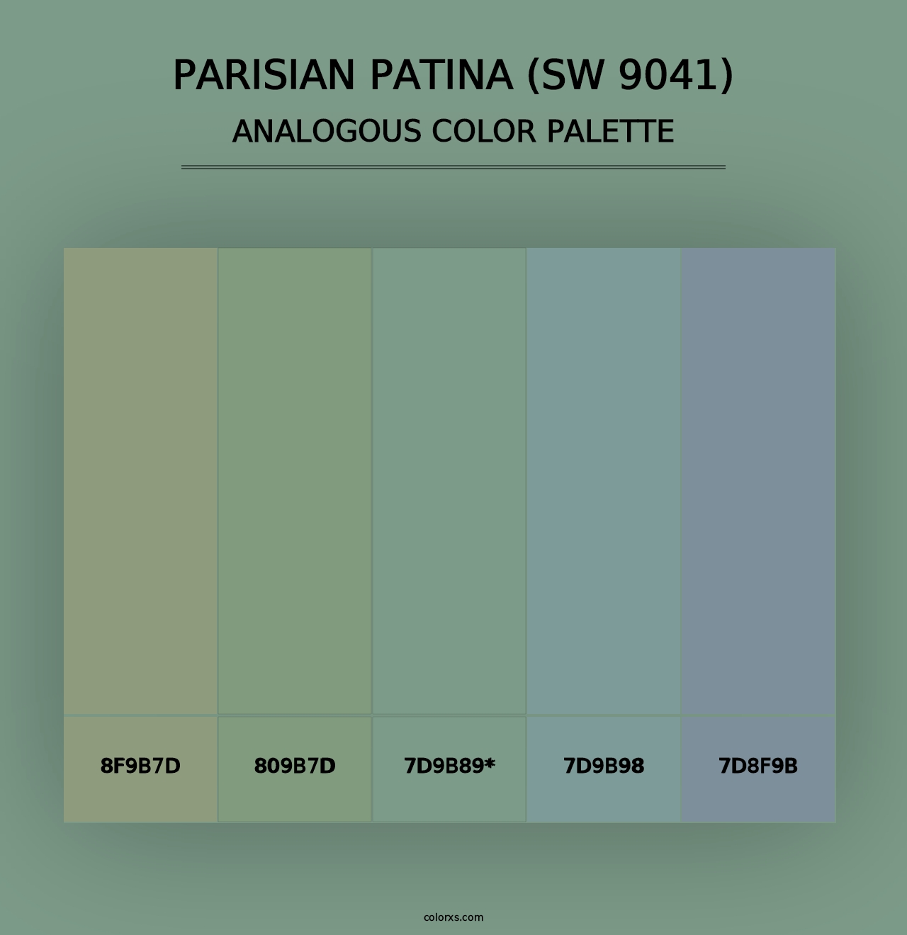 Parisian Patina (SW 9041) - Analogous Color Palette