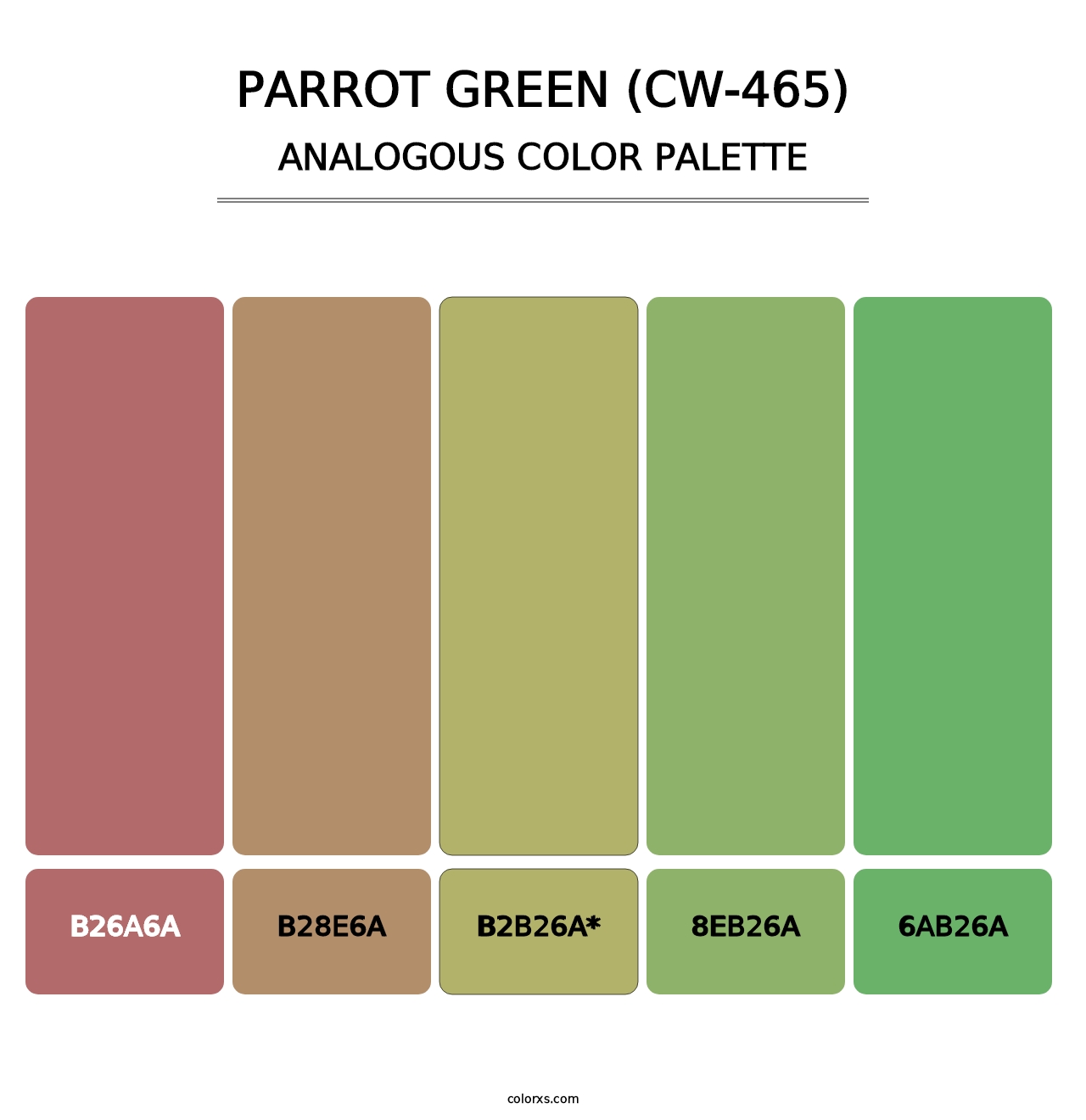 Parrot Green (CW-465) - Analogous Color Palette