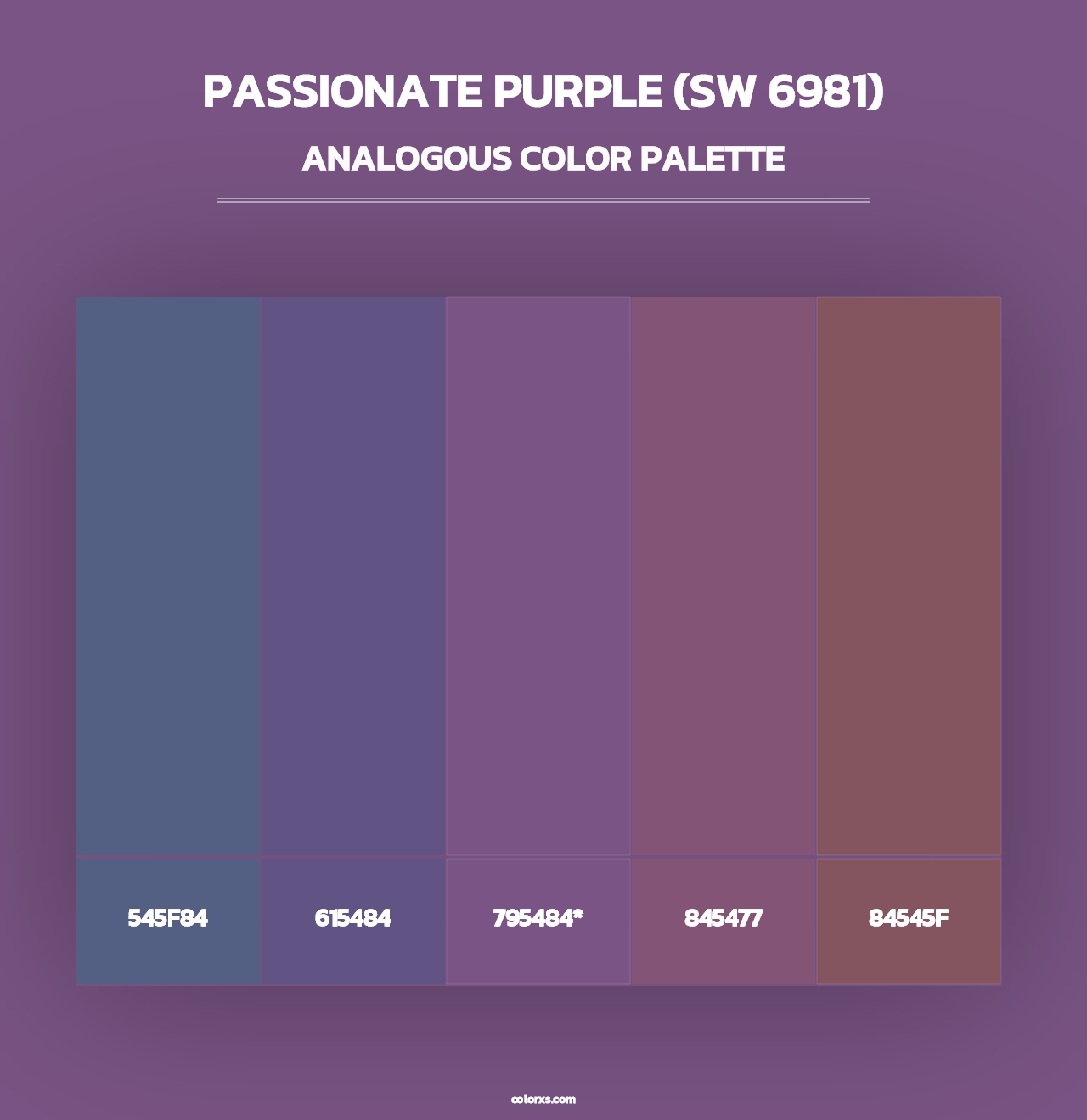 Passionate Purple (SW 6981) - Analogous Color Palette