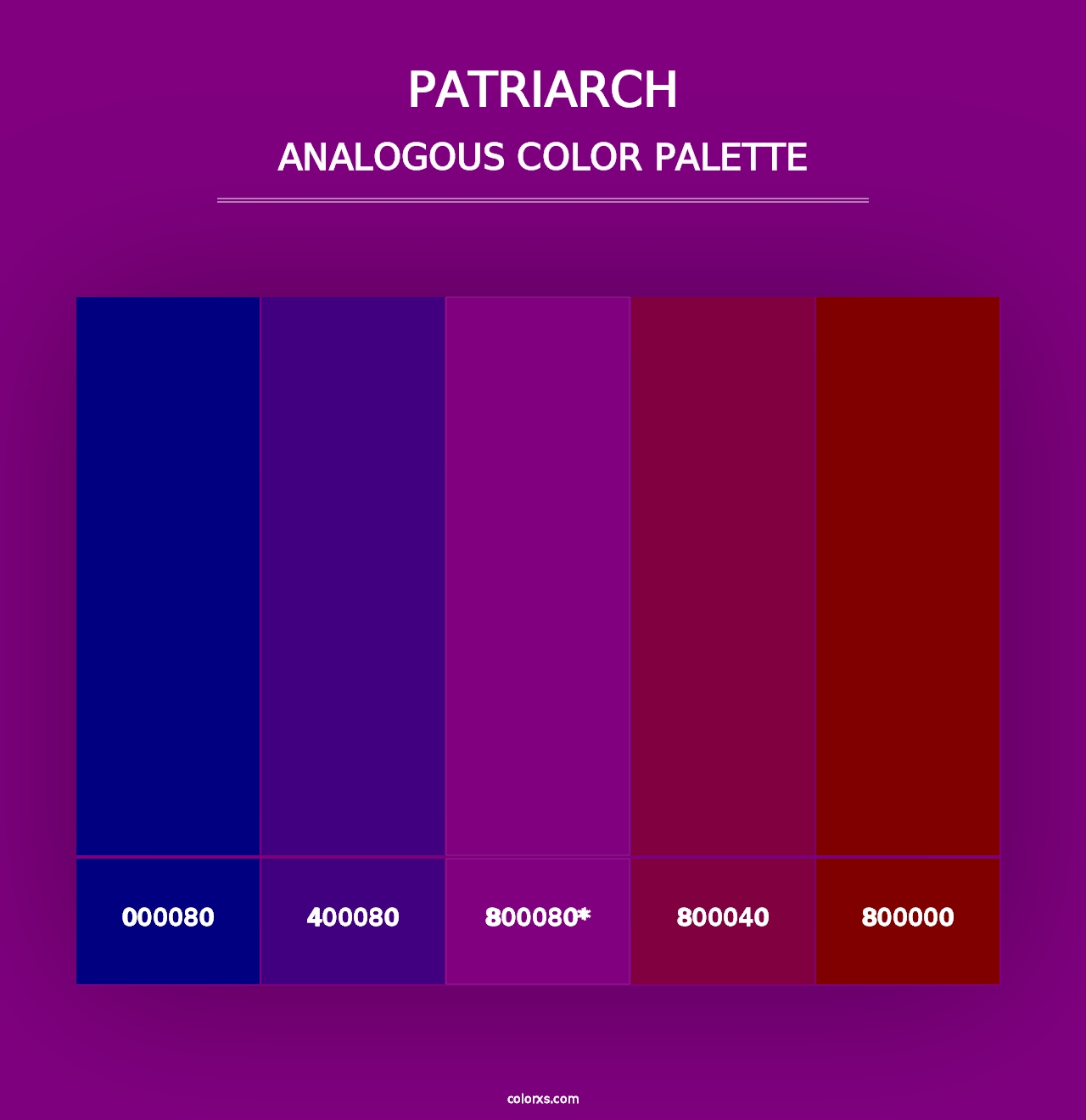 Patriarch - Analogous Color Palette