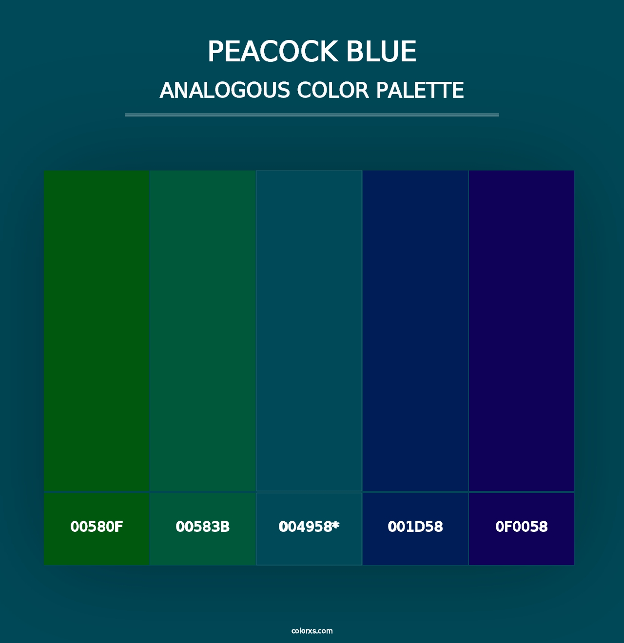 Peacock Blue - Analogous Color Palette