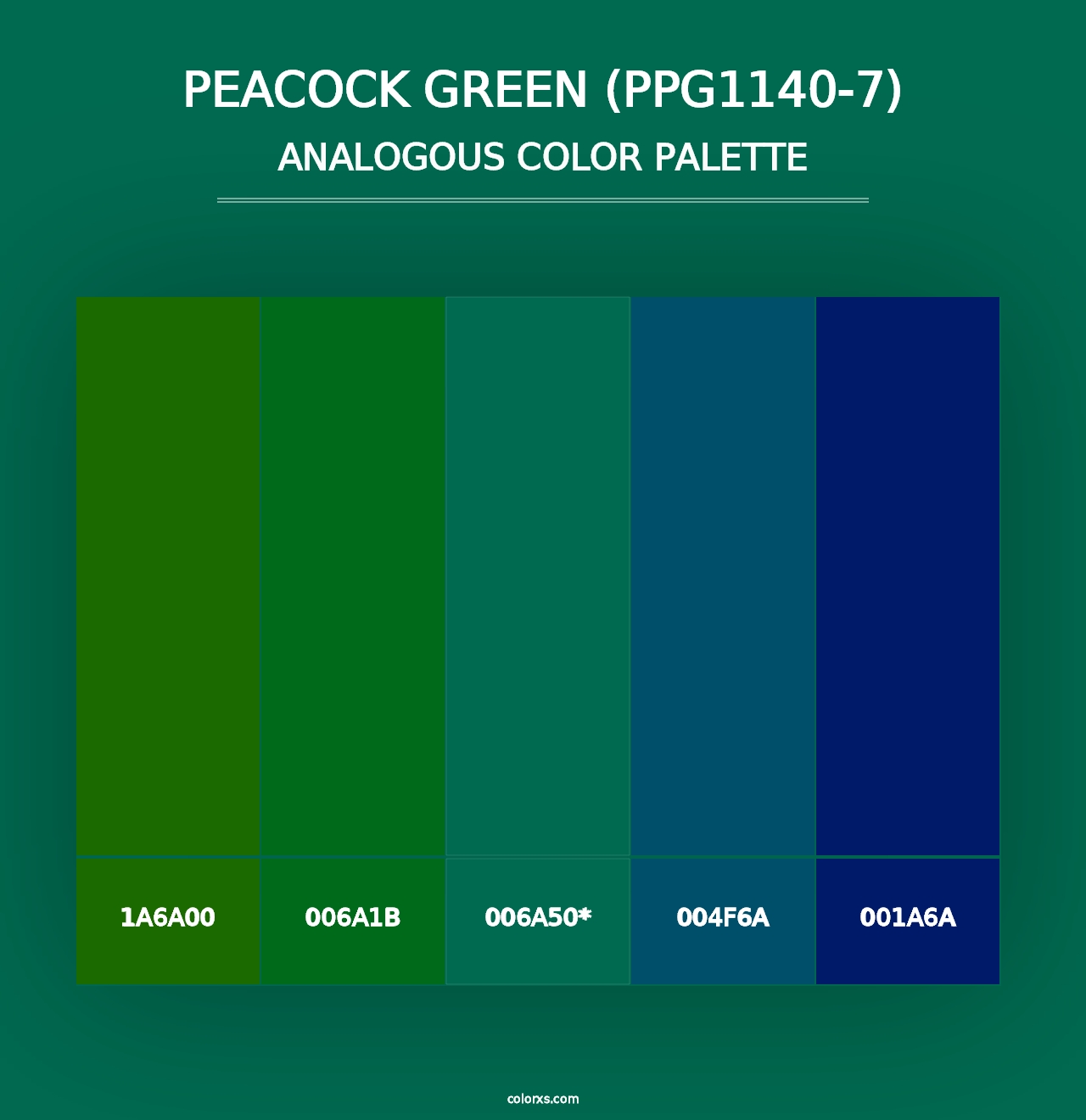 Peacock Green (PPG1140-7) - Analogous Color Palette