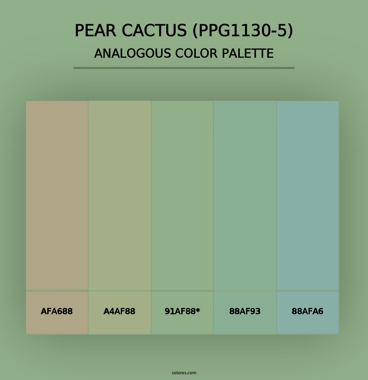 Pear Cactus (PPG1130-5) - Analogous Color Palette