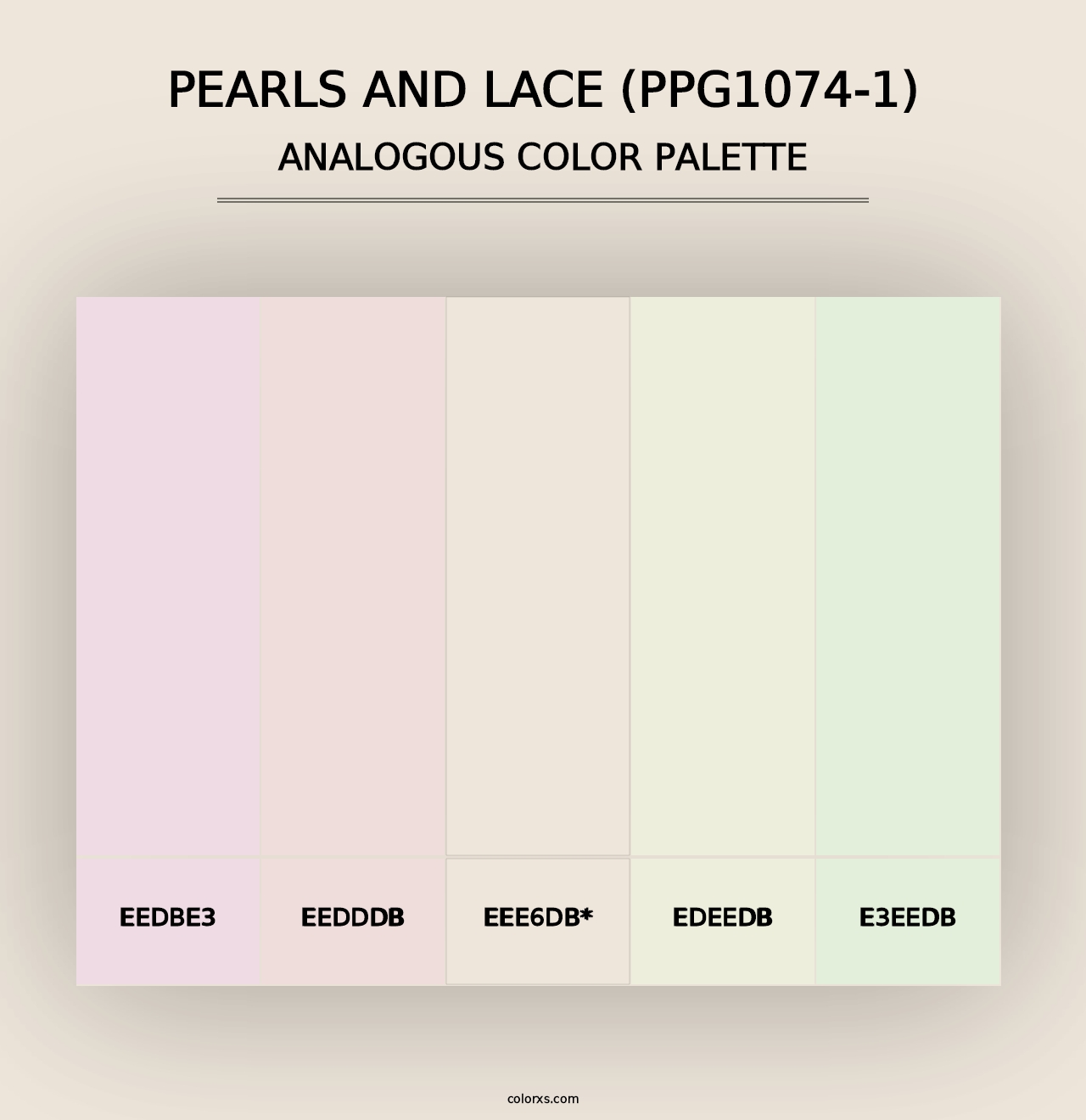 Pearls And Lace (PPG1074-1) - Analogous Color Palette