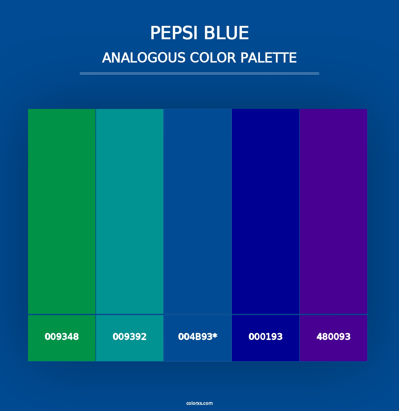 Pepsi Blue - Analogous Color Palette