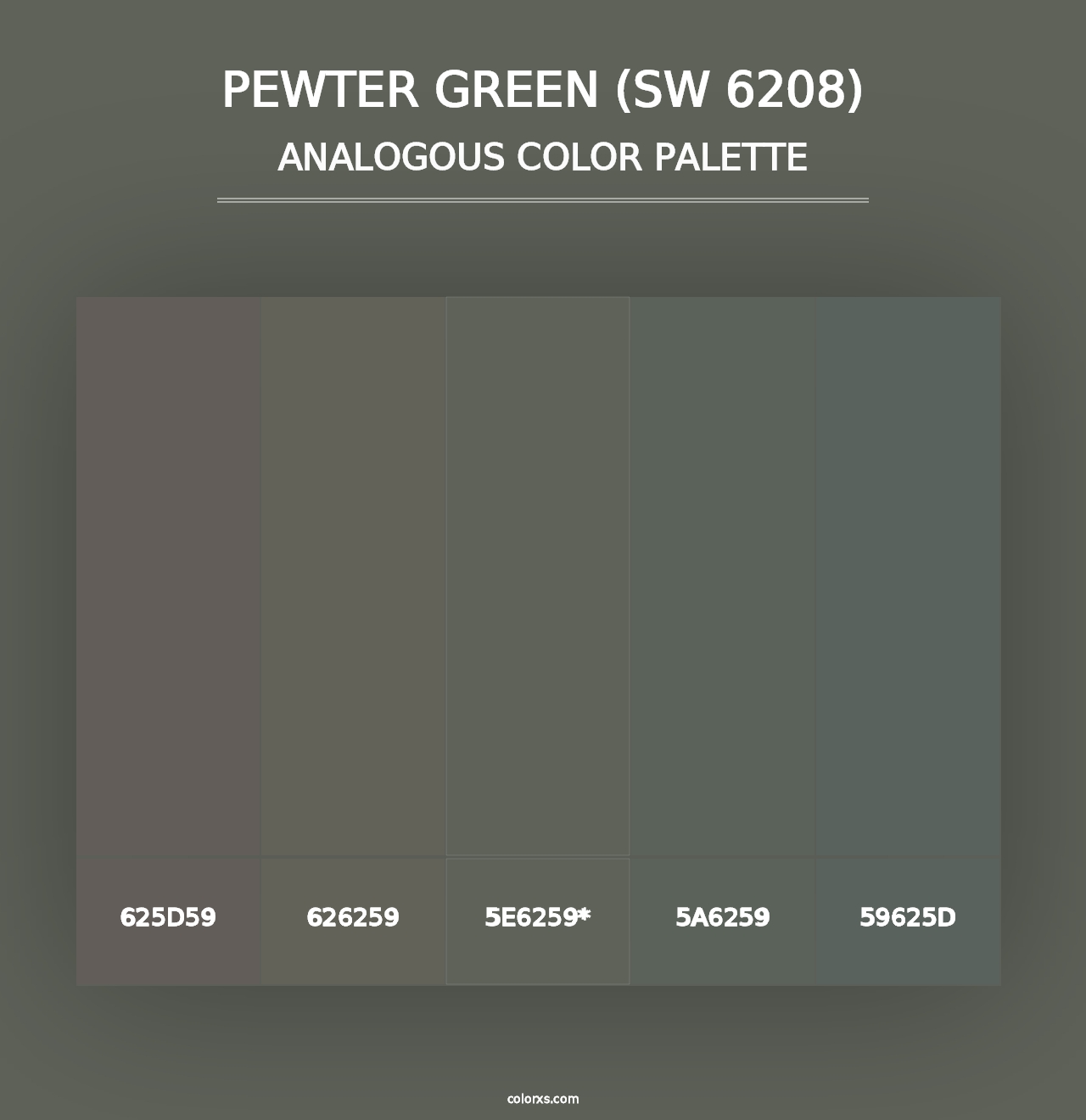 Pewter Green (SW 6208) - Analogous Color Palette