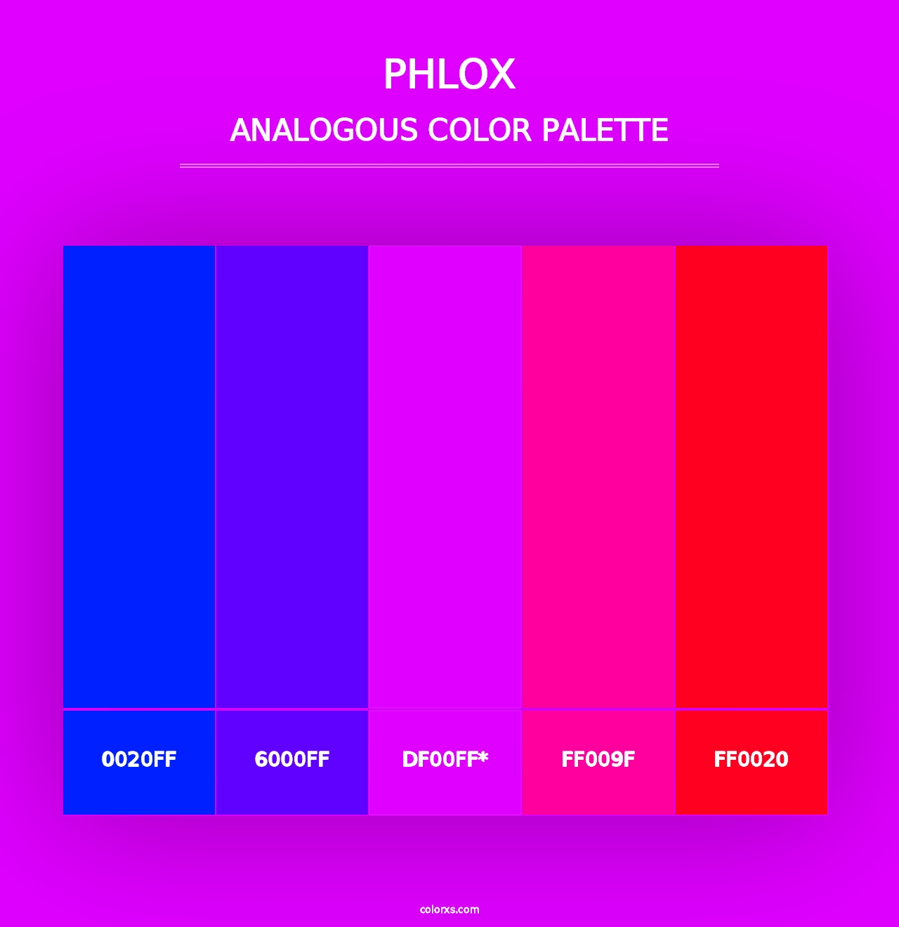 Phlox - Analogous Color Palette